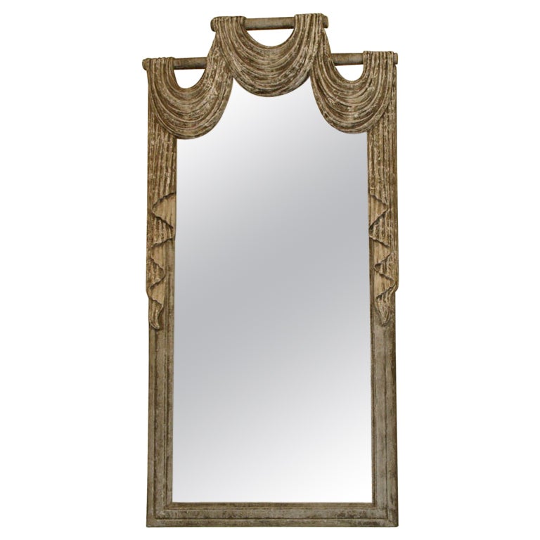 Grand Draped Mirror For Sale