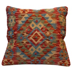 Traditional Kilim Cushion Cover Handmade Wool Geometric Scatter Pillow