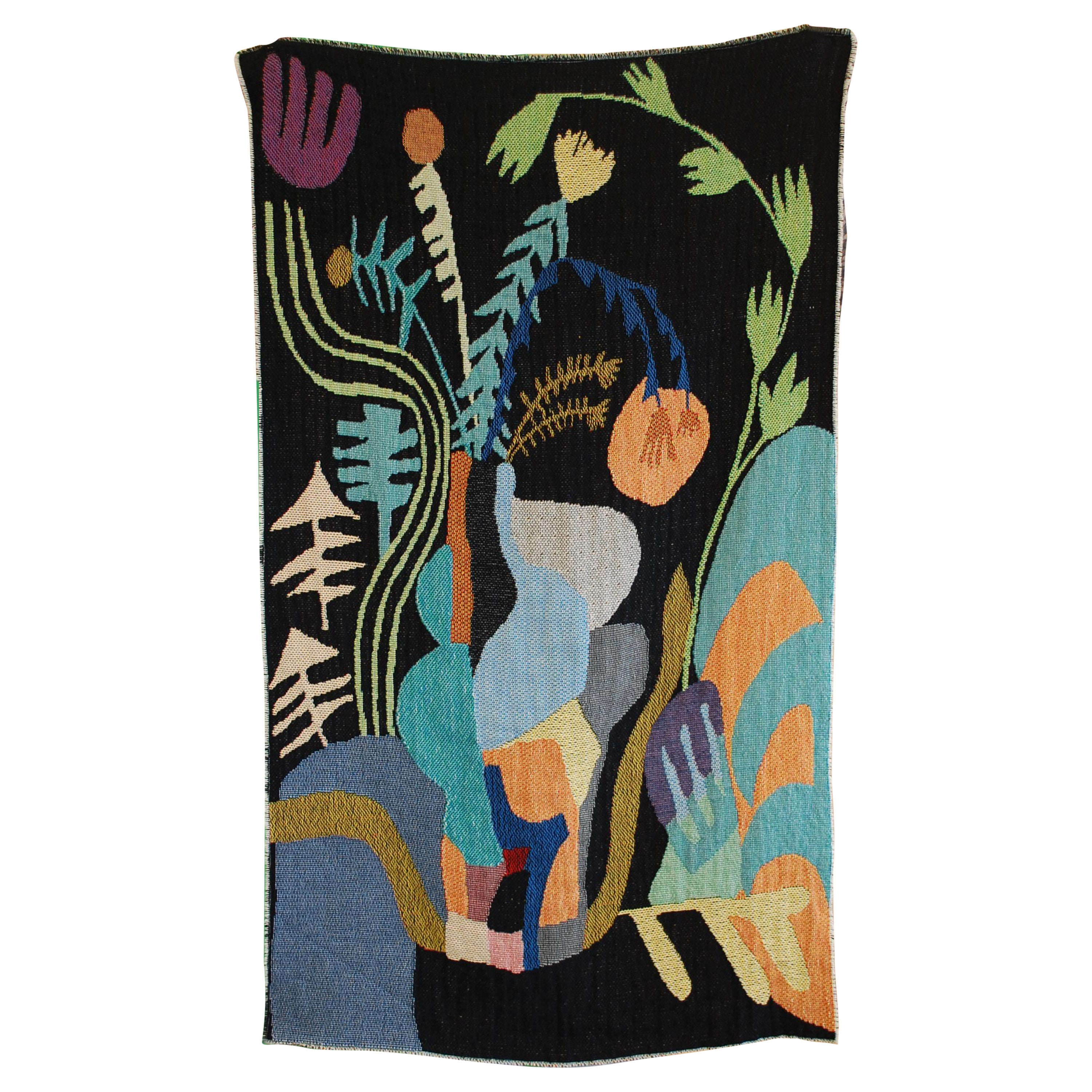 Abstract Arrangement in Vase Tapestry Tapestry Wall Hanging Woven Artwork