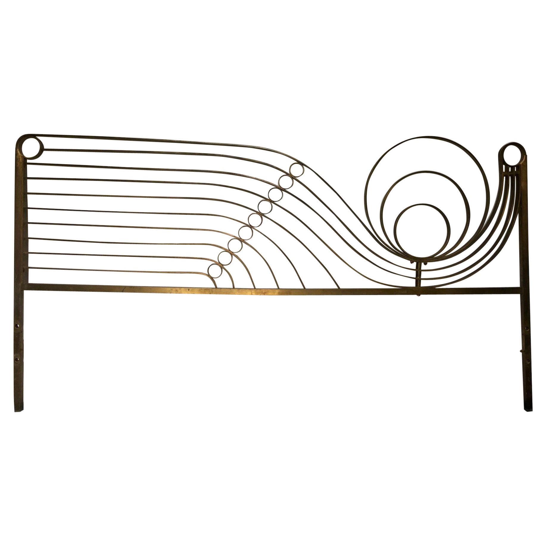 Tête de lit décorative en laiton, milieu du 20e siècle, style italien moderne en vente