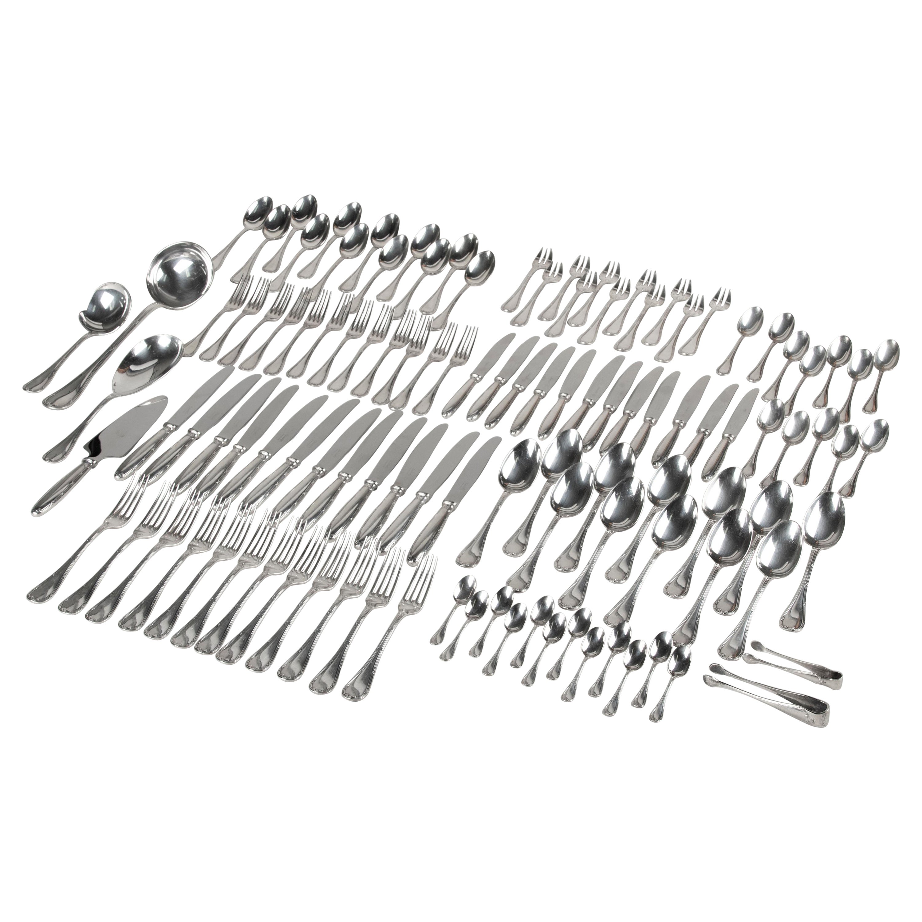 113-Piece Christofle Silver-Plated Cutlery Set Rubans