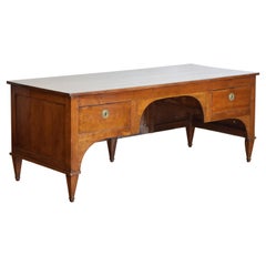 Italian, Tuscany, Large Neoclassical Cherrywood 2-Drawer Desk, ca. 1820-1830