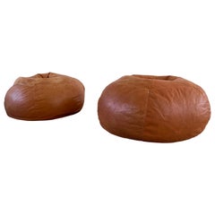 1970's Large Leather Beanbags