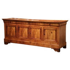 Mid-19th Century French Louis Philippe Walnut Four-Door Enfilade Sideboard