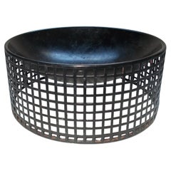 Josef Hoffman Perforated Metal Bowl, Bieffeplast, Italy 1980