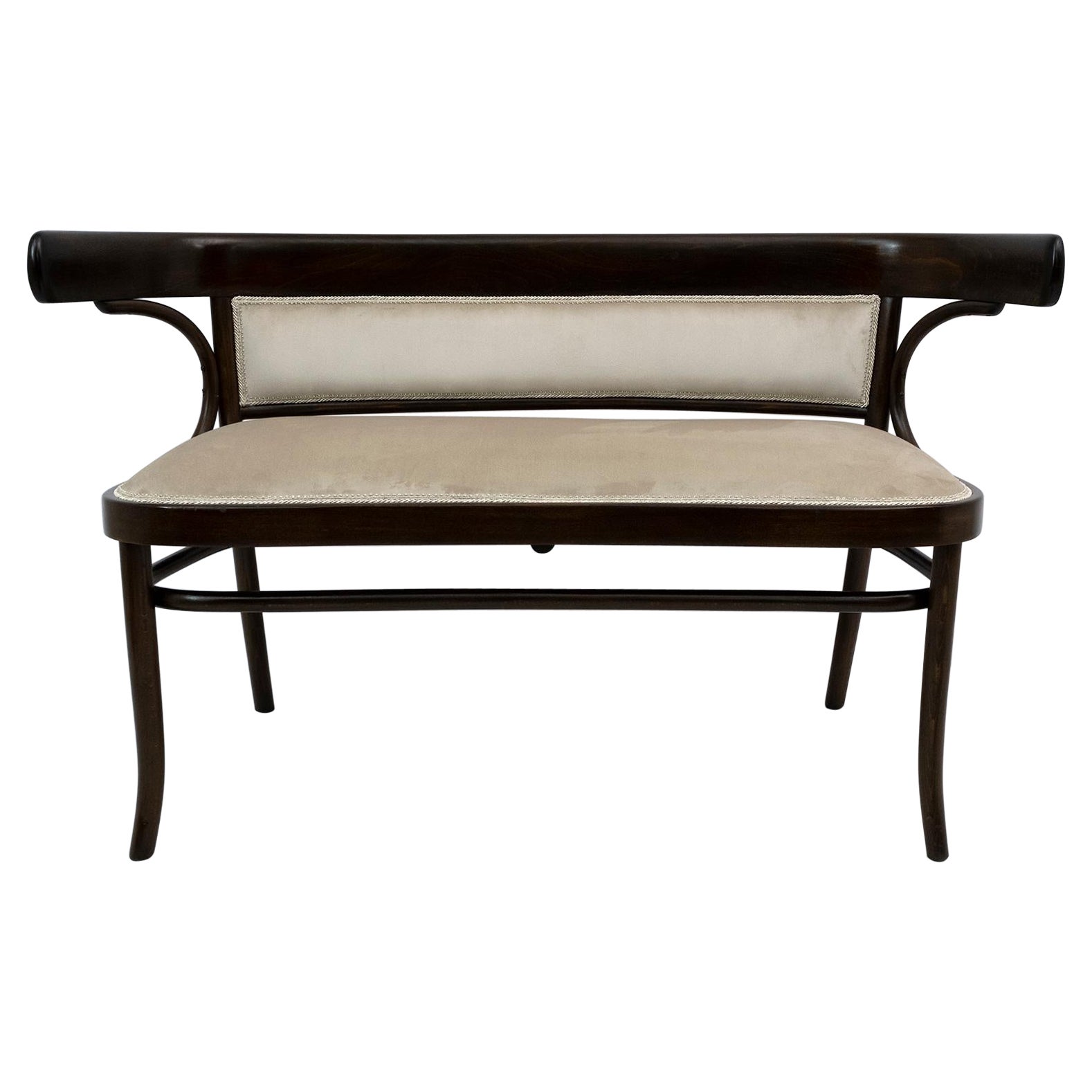 Thonet Austrian Curved Wood Loveseat Bench, 1920s