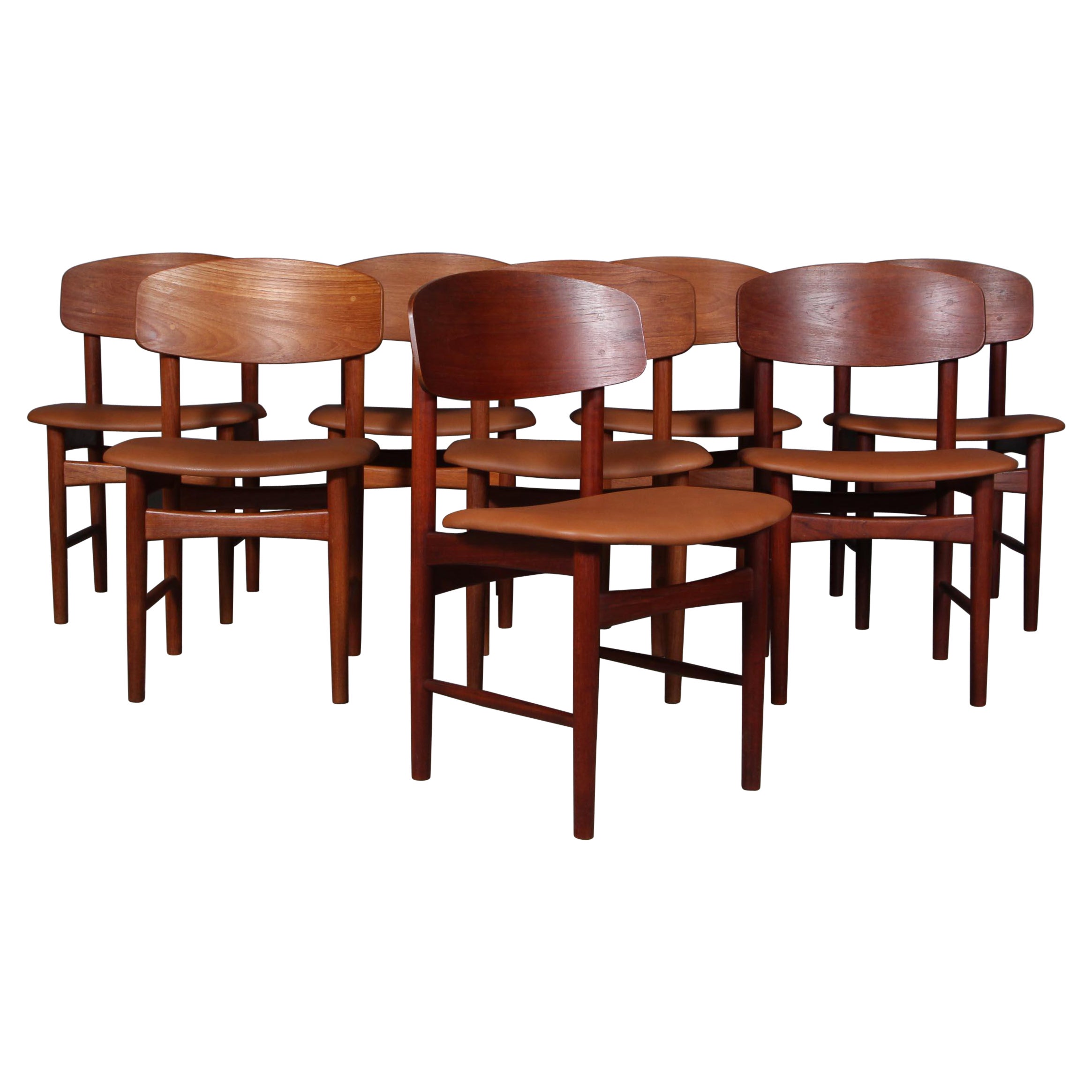 Børge Mogensen Eight Dining Chairs, Teak