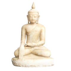 Bouddha birman du XVIIIe siècle en pierre d'albâtre du 18e siècle