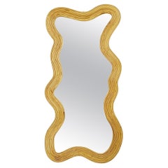 Italian Contemporary Bamboo Wall Mirror