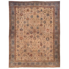 Extra large tapis persan ancien de Tabriz fait à la main