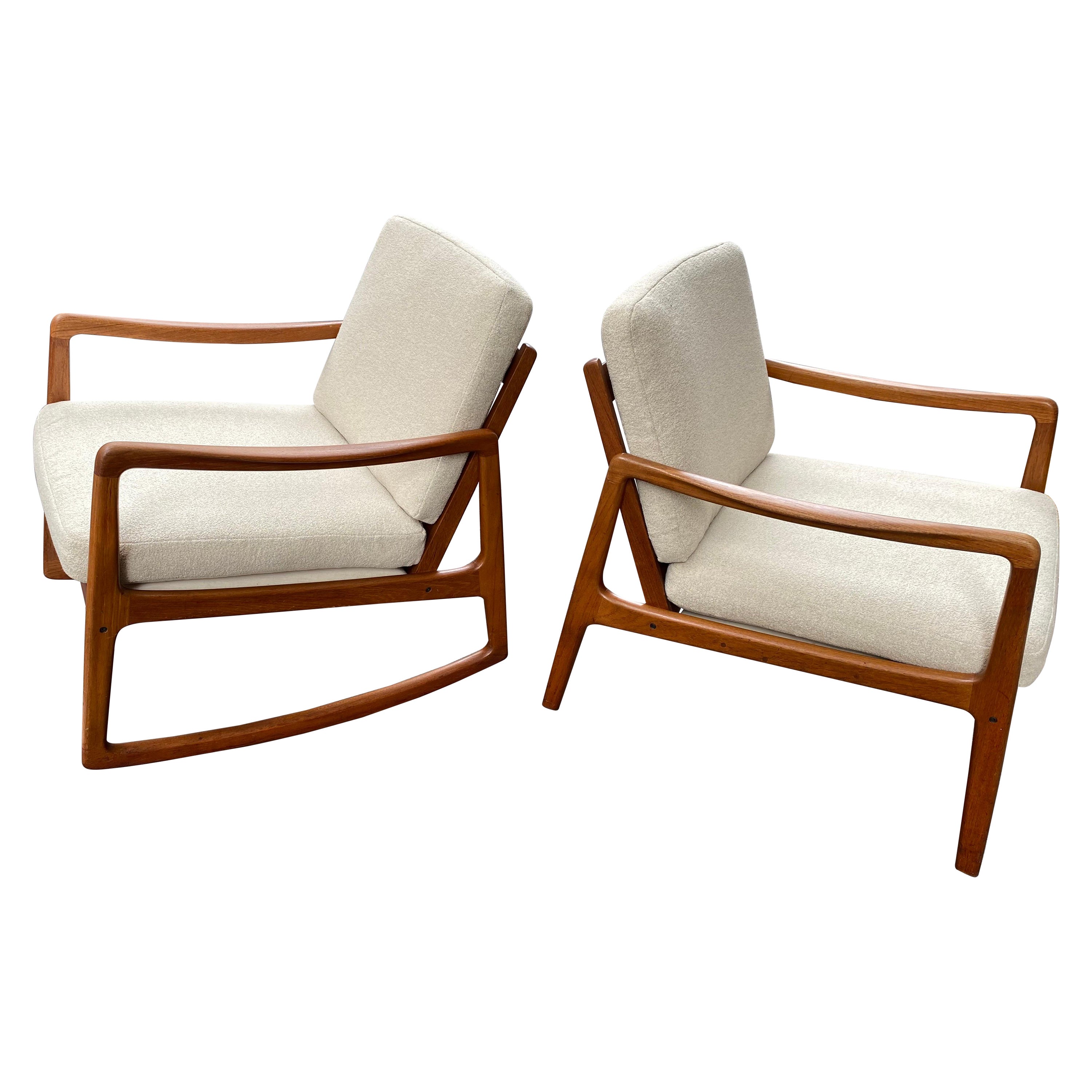 Ole Wanscher Teak Chair and Rocker/ Sold as a Pair