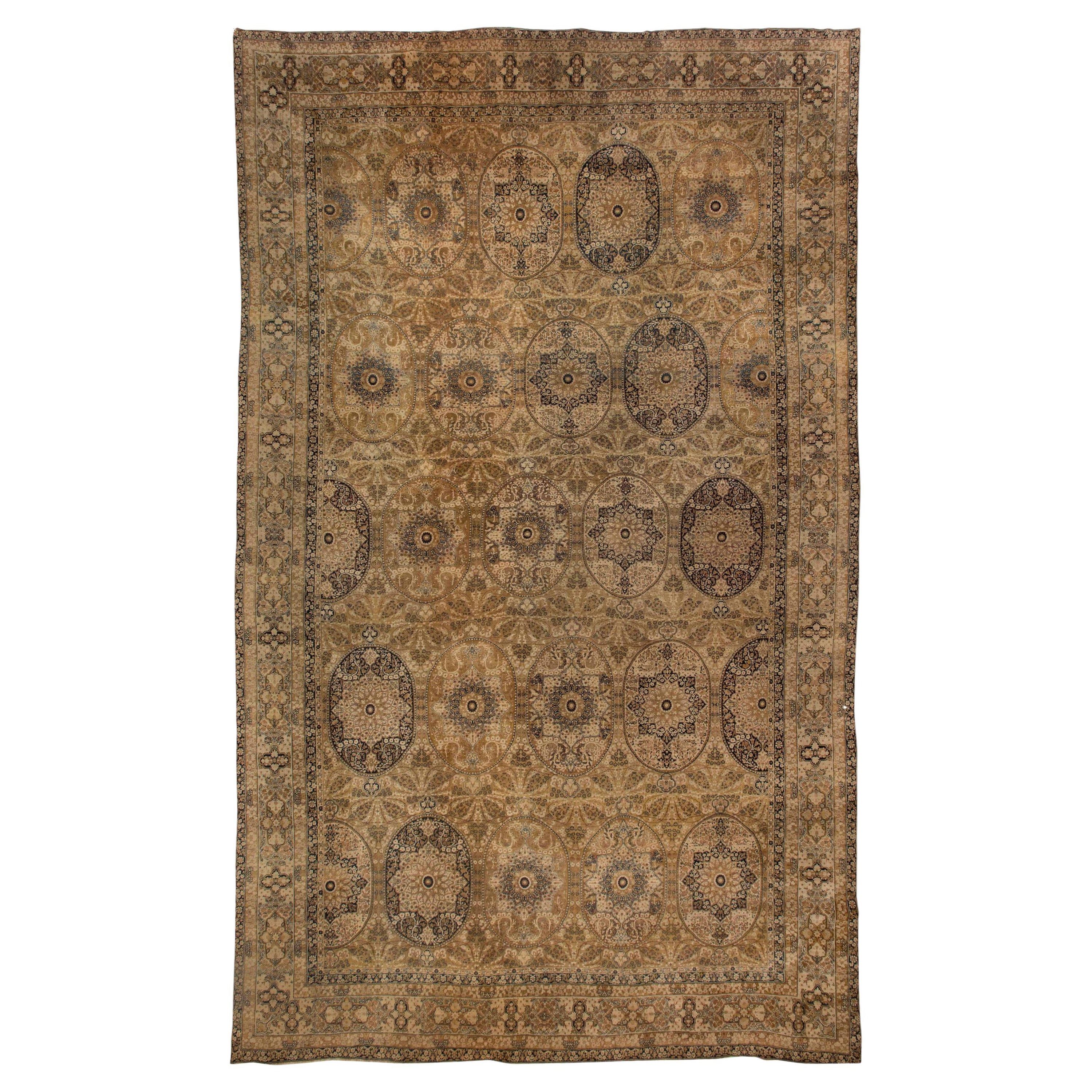 Oversized Antique Persian Kirman Rug