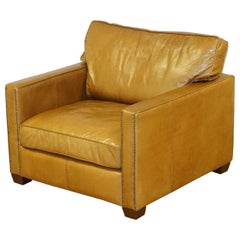 Timothy Oulton Halo Viscount William Large Armchair in Brown Leather