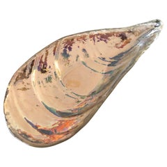 Mercury Glass Clam Shell Shape Decorative Glass Dish