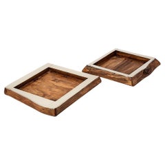 Chalten Mini Small Wood & Alpaca Silver Square Tray