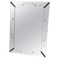 Hollywood Regency Large Scale Rectangular Mirror with Tray Frame, 1950's