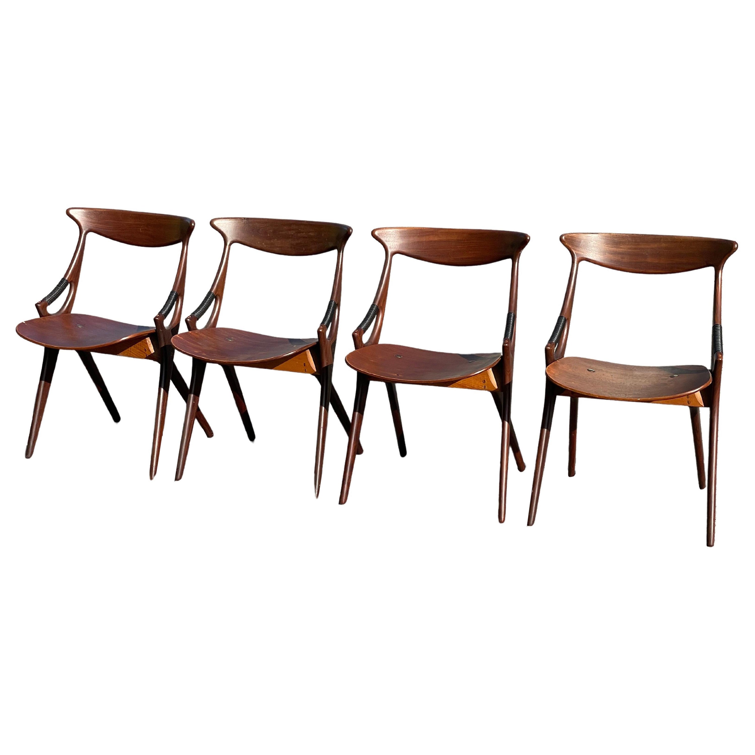 4 Dining Chairs by Arne Hovmand Olsen for Mogens Kold, Denmark, 1959