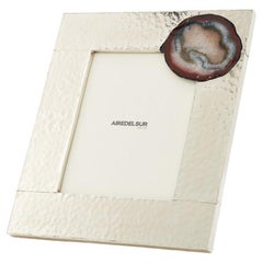 MISIONES Large Alpaca Silver & Agate Stone Photoframe