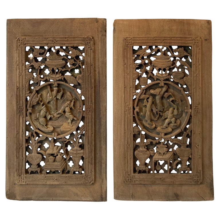 Chinese Antique Wood Panel For Sale at 1stDibs