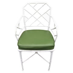 White Faux Bamboo Chinese Chippendale Calcutta Chair