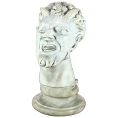 Carved Marble Italian School Bust of Satyr, Deaccessioned from Bucknell c1850