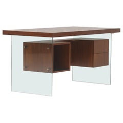 Modernist Desk in the Manner ff Jacques Dumond, 1950s