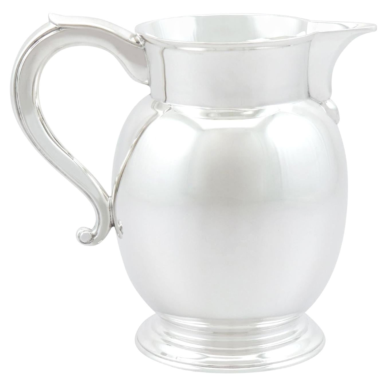 Antiker Milch-/Wasserkrug aus Sterlingsilber, 1900er Jahre
