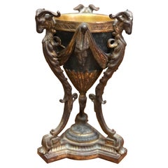 19th Century French Centre Piece in Bronze with Animals Heads