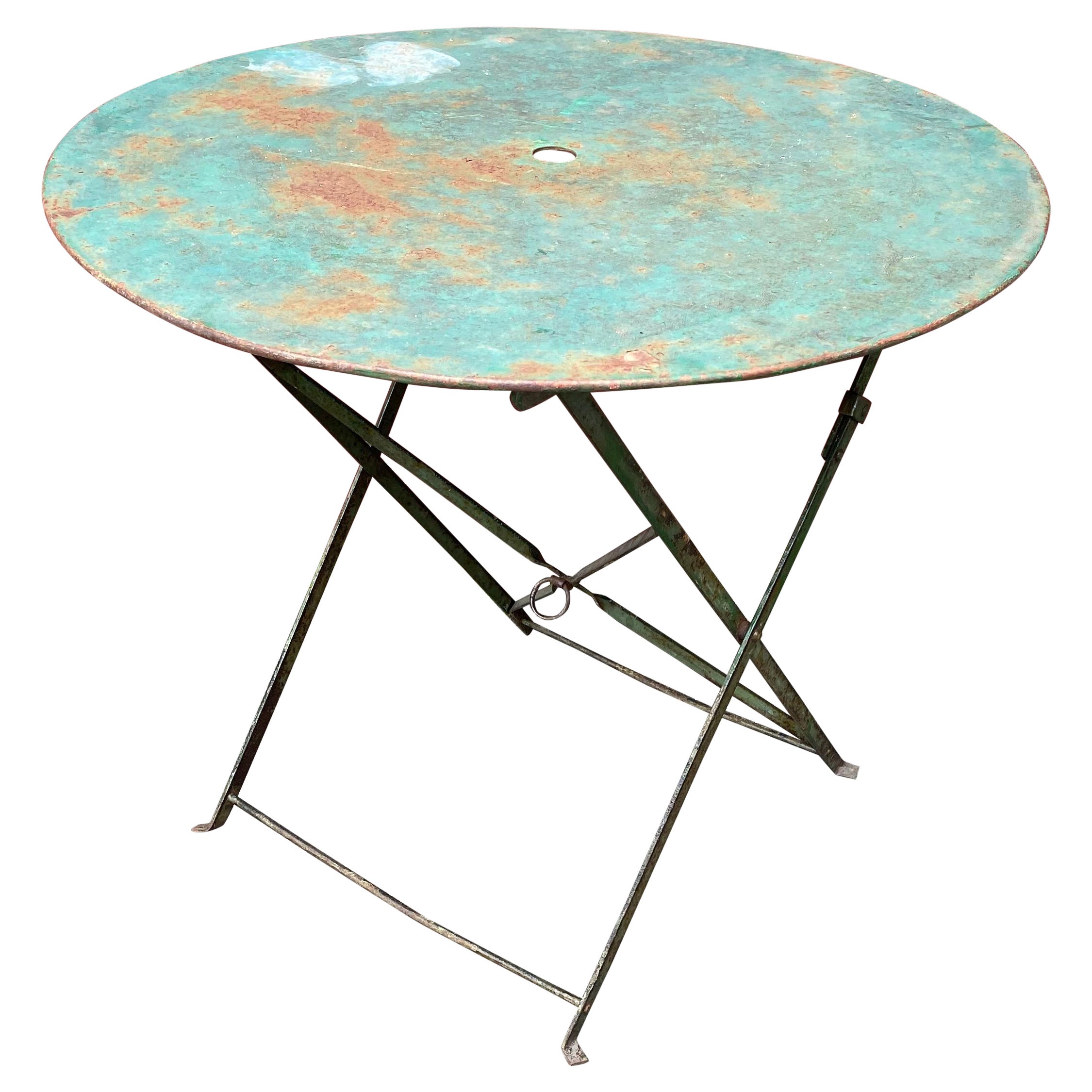 Small Green Painted Folding Garden Table