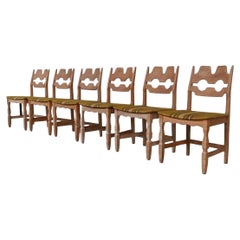 Vintage Henning Kjaernulf Oak Danish Mid-Century Dining Chairs '6'