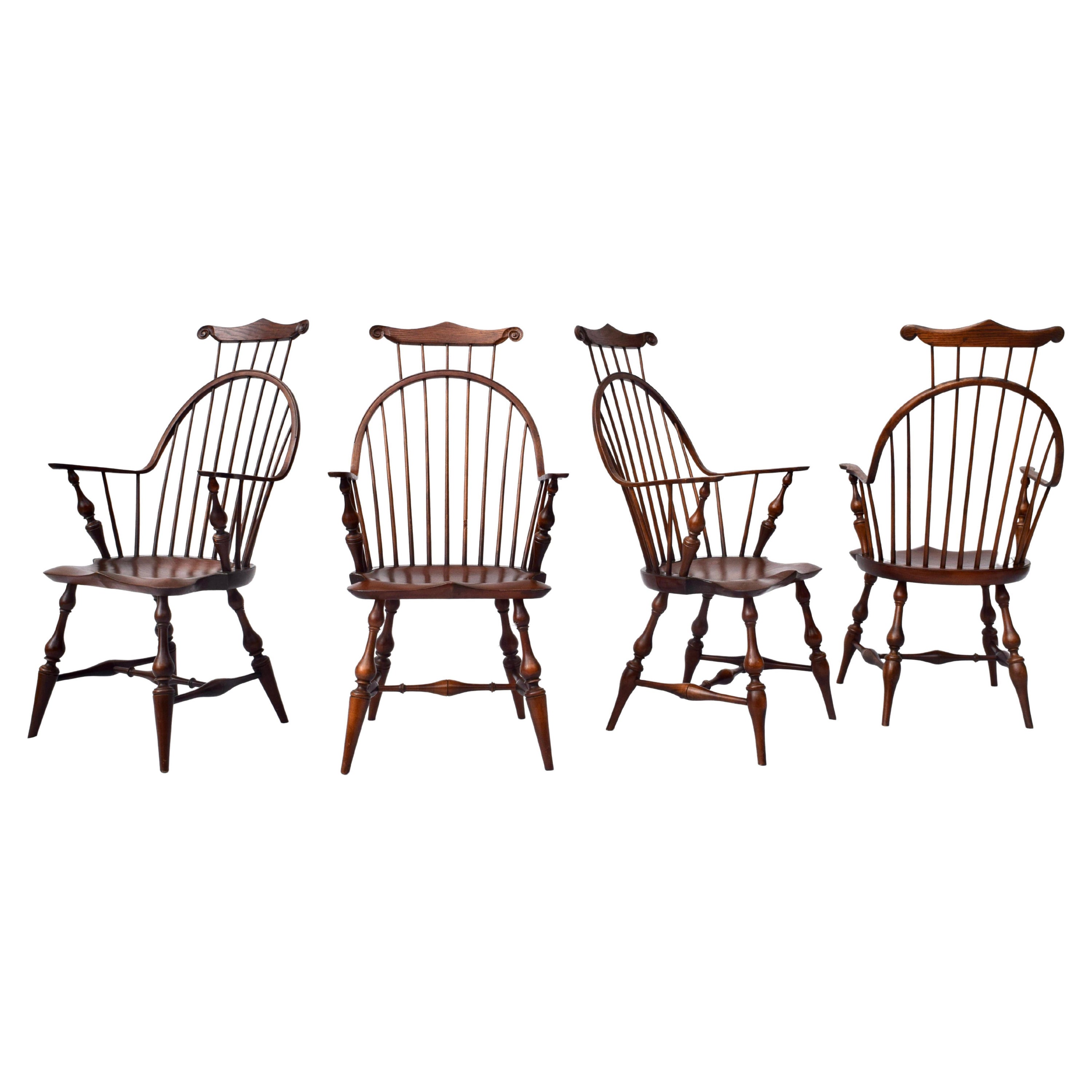 D R Dimes Continuous Bow Back Arm Dining Chairs