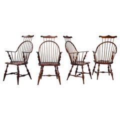 D R Dimes Continuous Bow Back Arm Dining Chairs