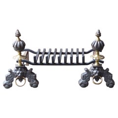 Vintage English Victorian Style Fireplace Grate, Fire Grate