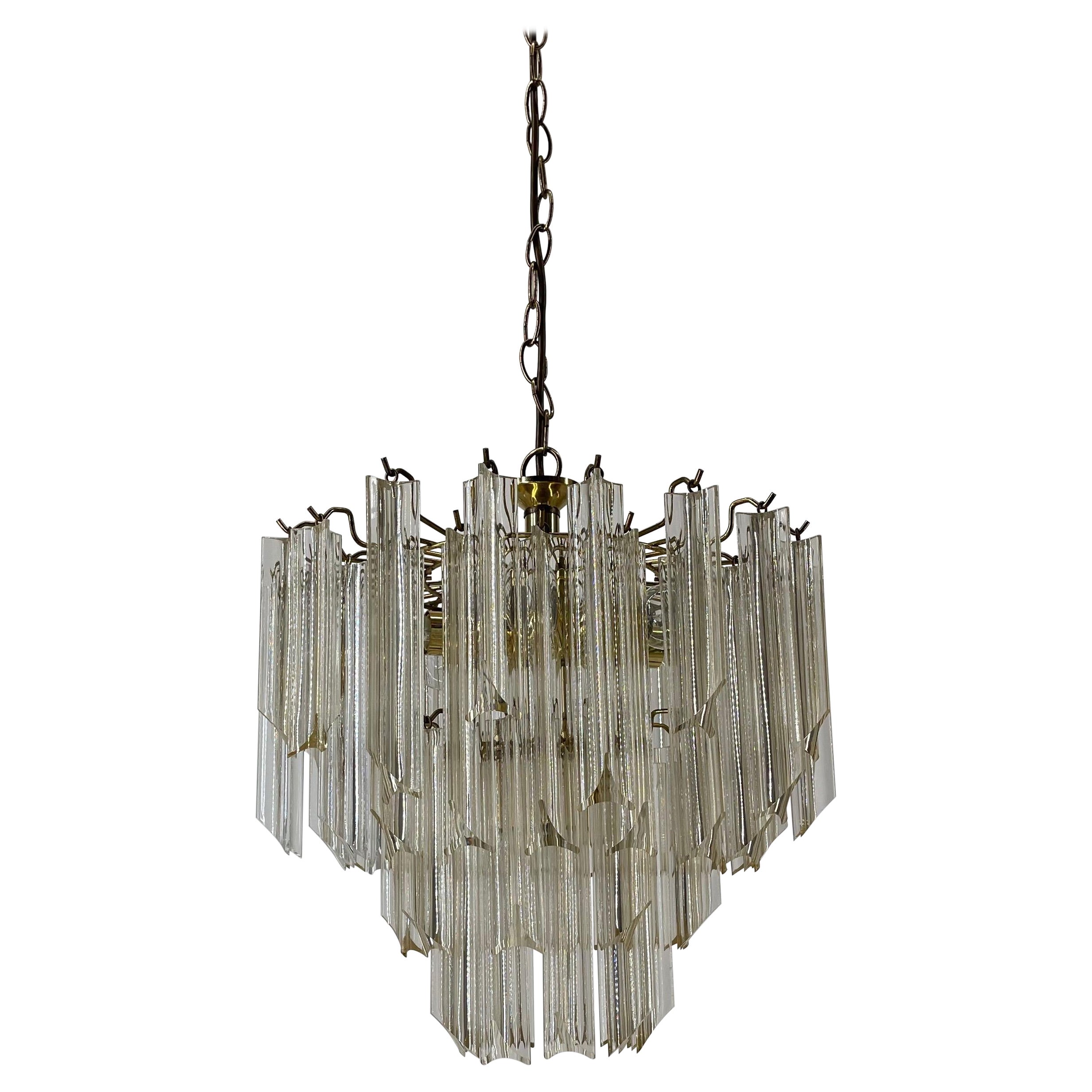 Warm Glow Lucite Chandelier, Austria 1970s For Sale