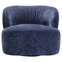 Swivel Armchair Upholstered in Fabric, Dunas