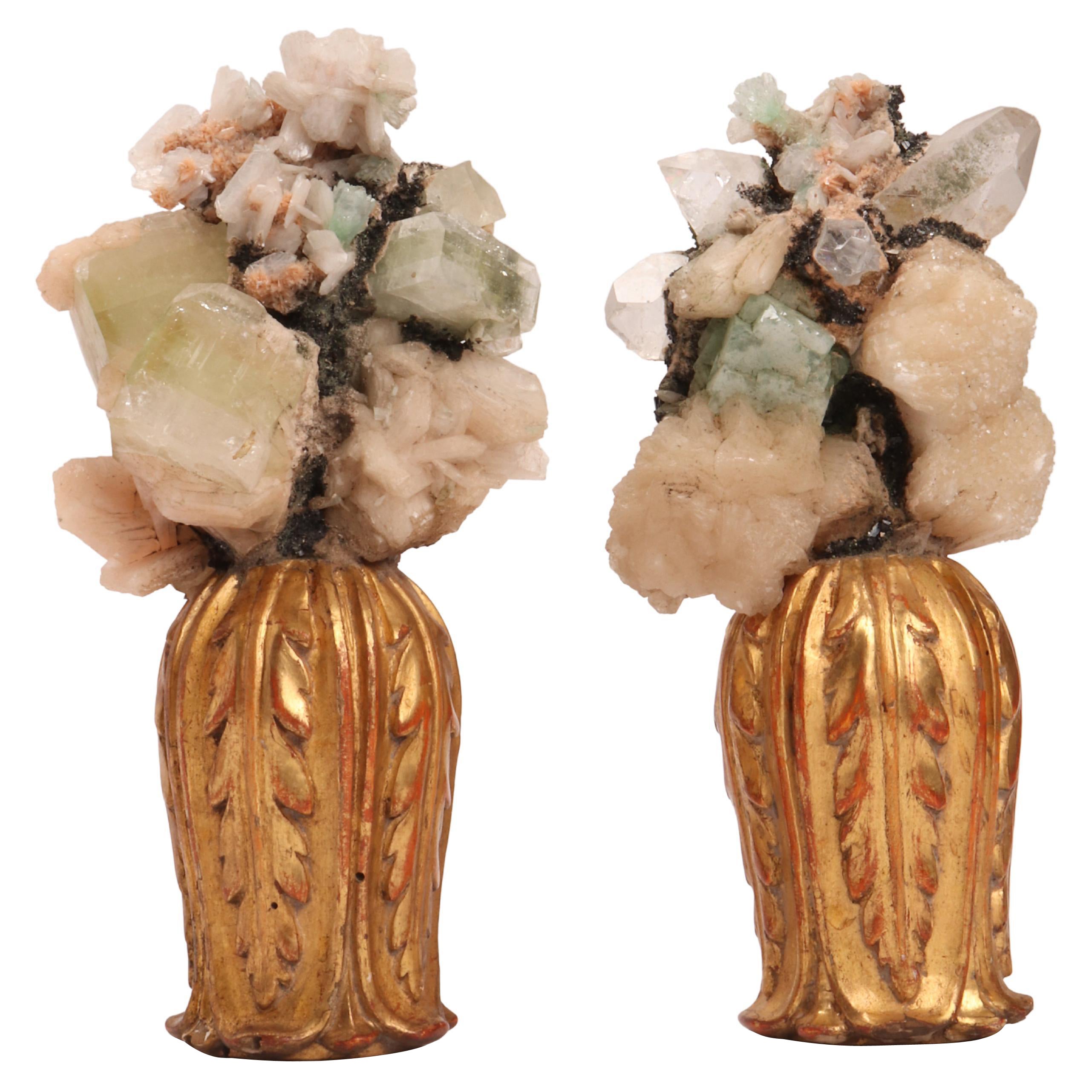 Natural Specimen a Pair of Druzes with Crystals, Italy, 1880
