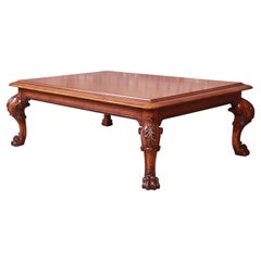 Ralph Lauren Georgian Carved Walnut Coffee or Cocktail Table