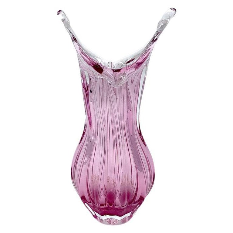 Pink Vase, Designed by J. Hospodka, Chribska, Czechoslovakia, 1960s For Sale