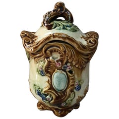 French Majolica Tobacco Jar Onnaing, Circa 1890