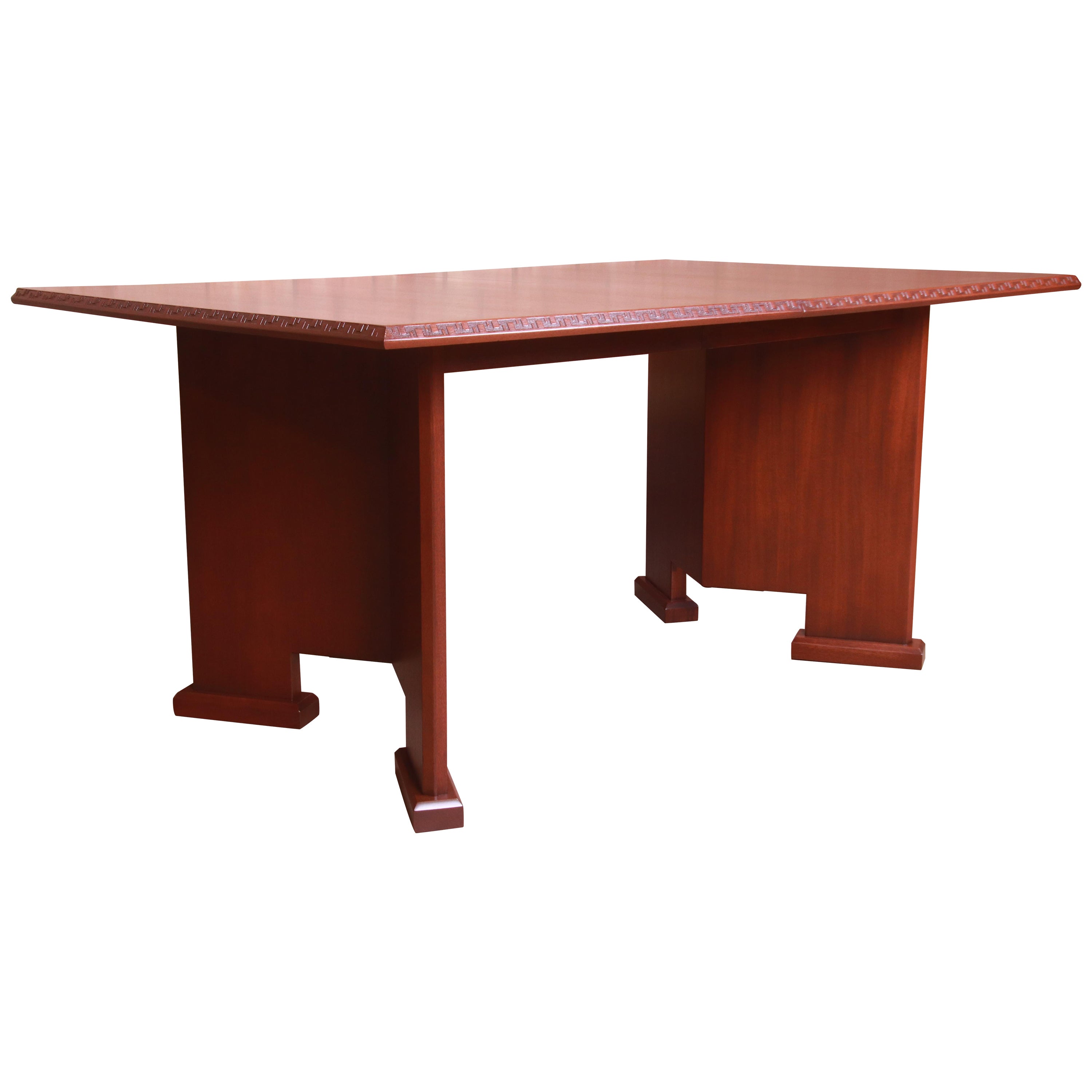 Frank Lloyd Wright Taliesin Mahogany Extension Dining Table, Newly Refinished