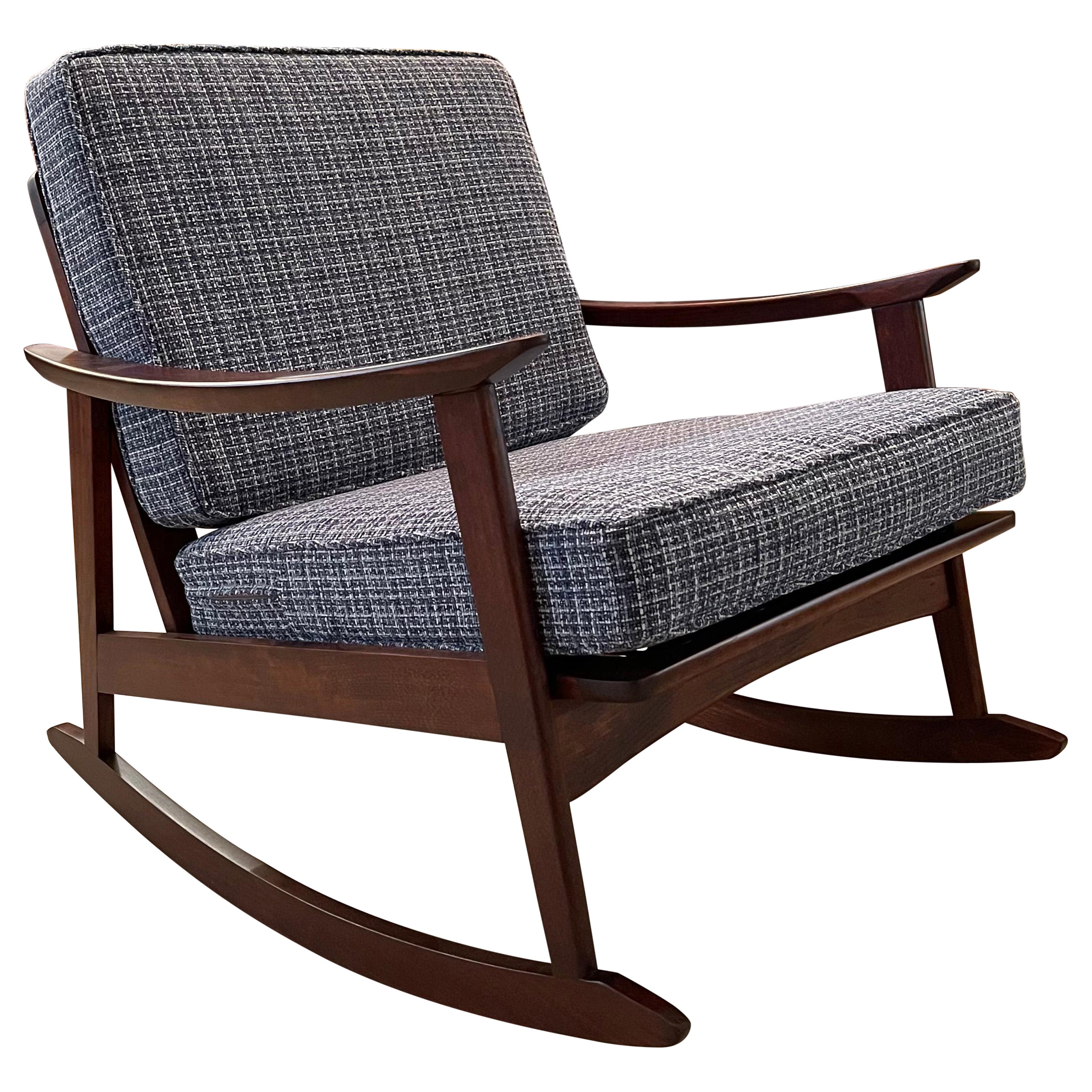 Danish Modern Teak Rocking Lounge Chair