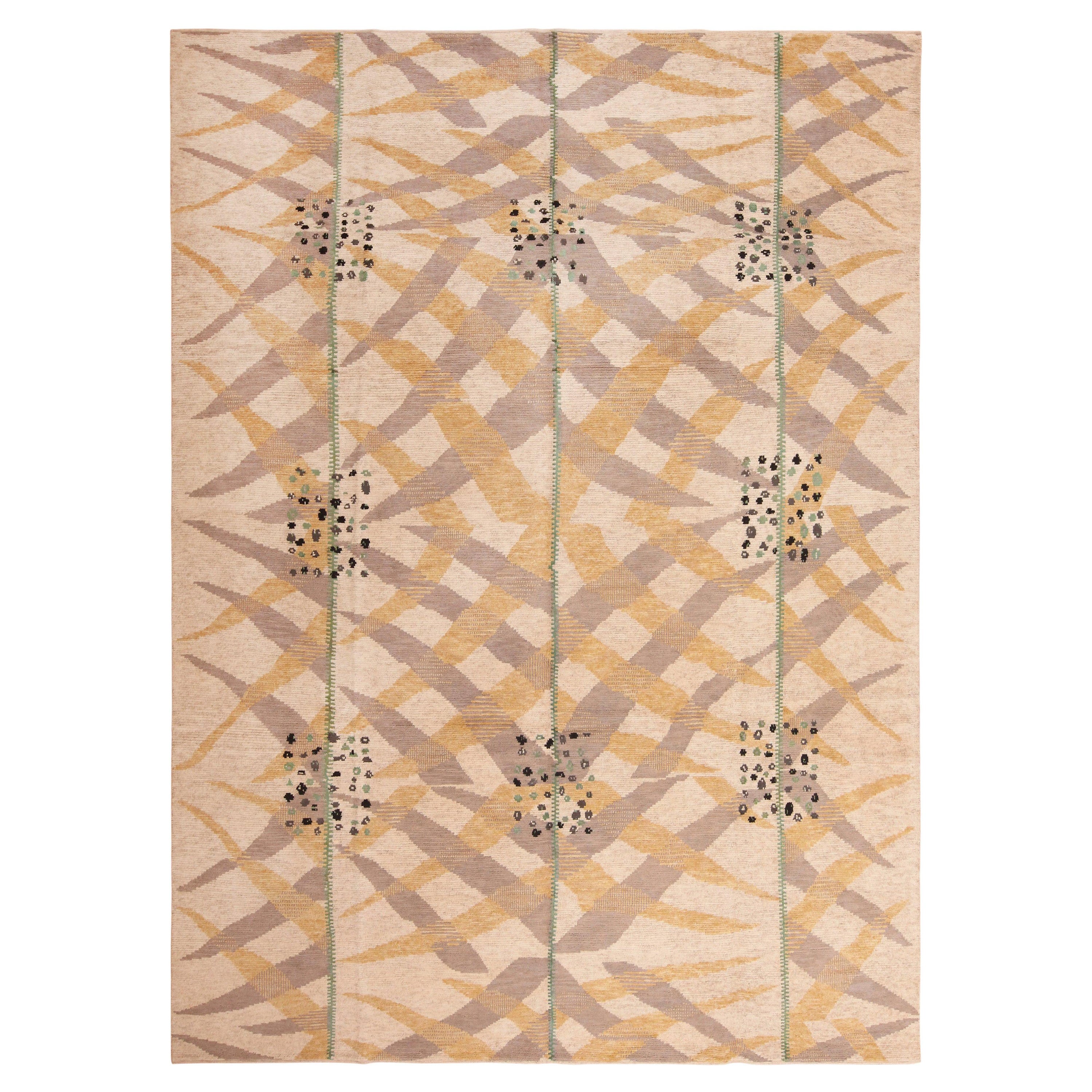 Nazmiyal Collection Modern Swedish Style Rug. 8 ft 10 in x 12 ft 1 in