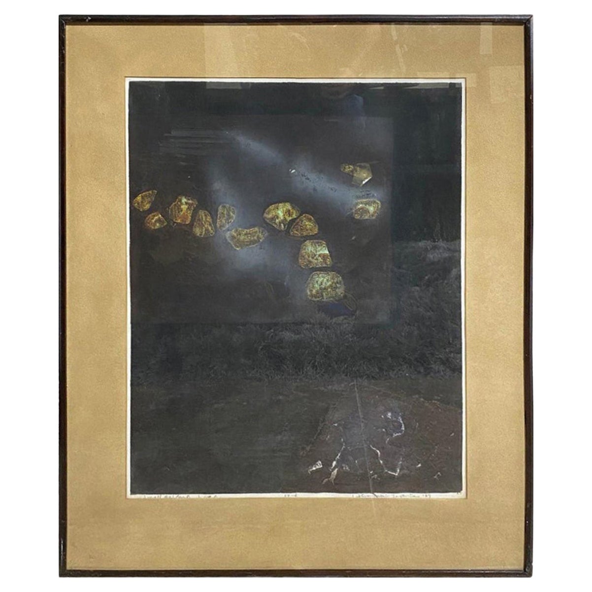 Hiroyuki Tajima Signed Limited Edition Abstract Zen Japanese Woodblock Print For Sale