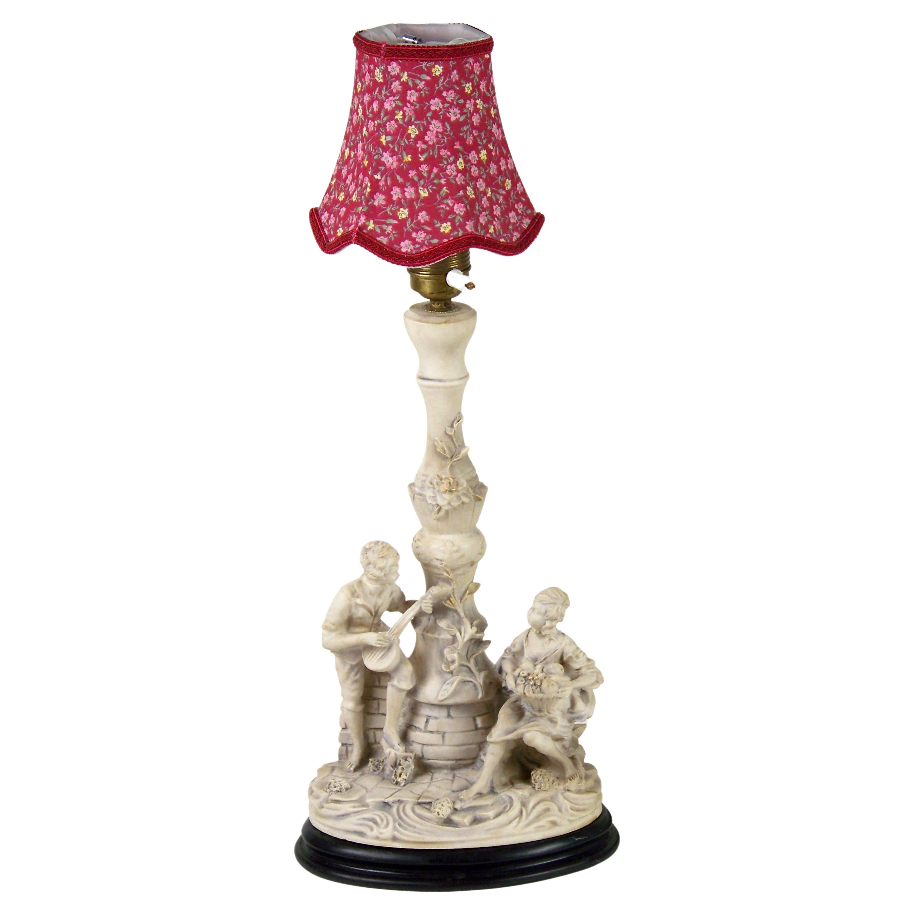 Table Lamp with a Gallant Scene For Sale