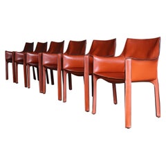 Mario Bellini Leather "Cab" Chairs for Cassina, circa 1985