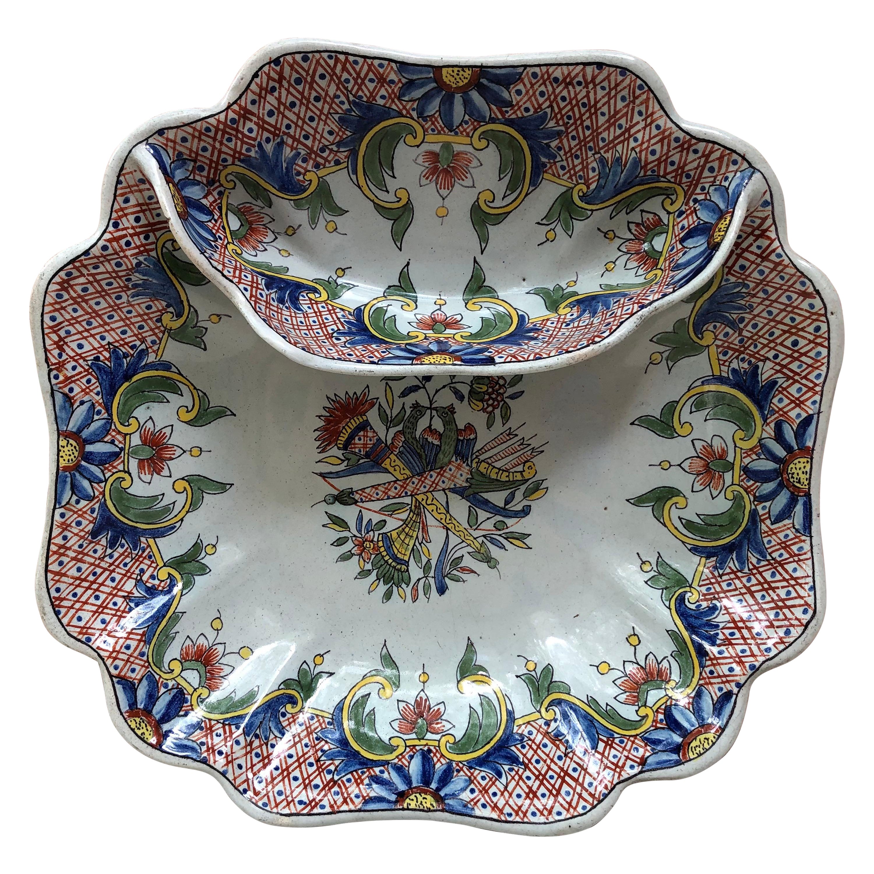 French Faience Platter Desvres, Circa 1890