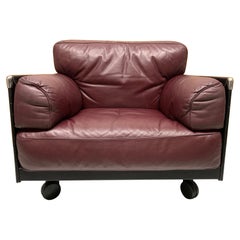 Retro Leather Lounge Chair by Poltrona Frau