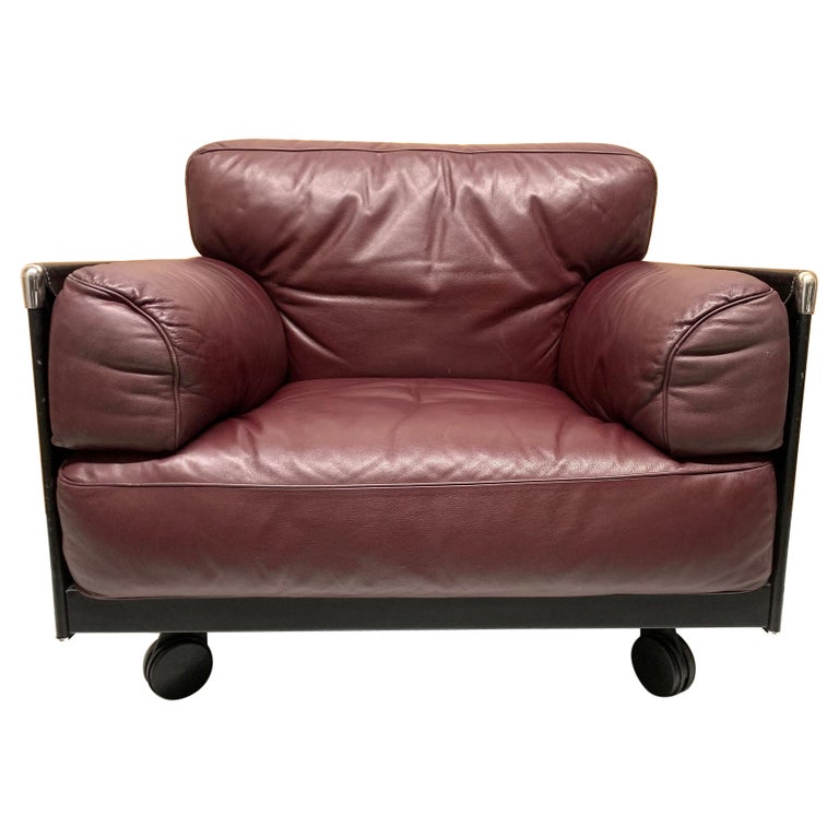 Leather Lounge Chair by Poltrona Frau For Sale