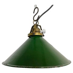 Industrial Green Enamel Light, 1930s