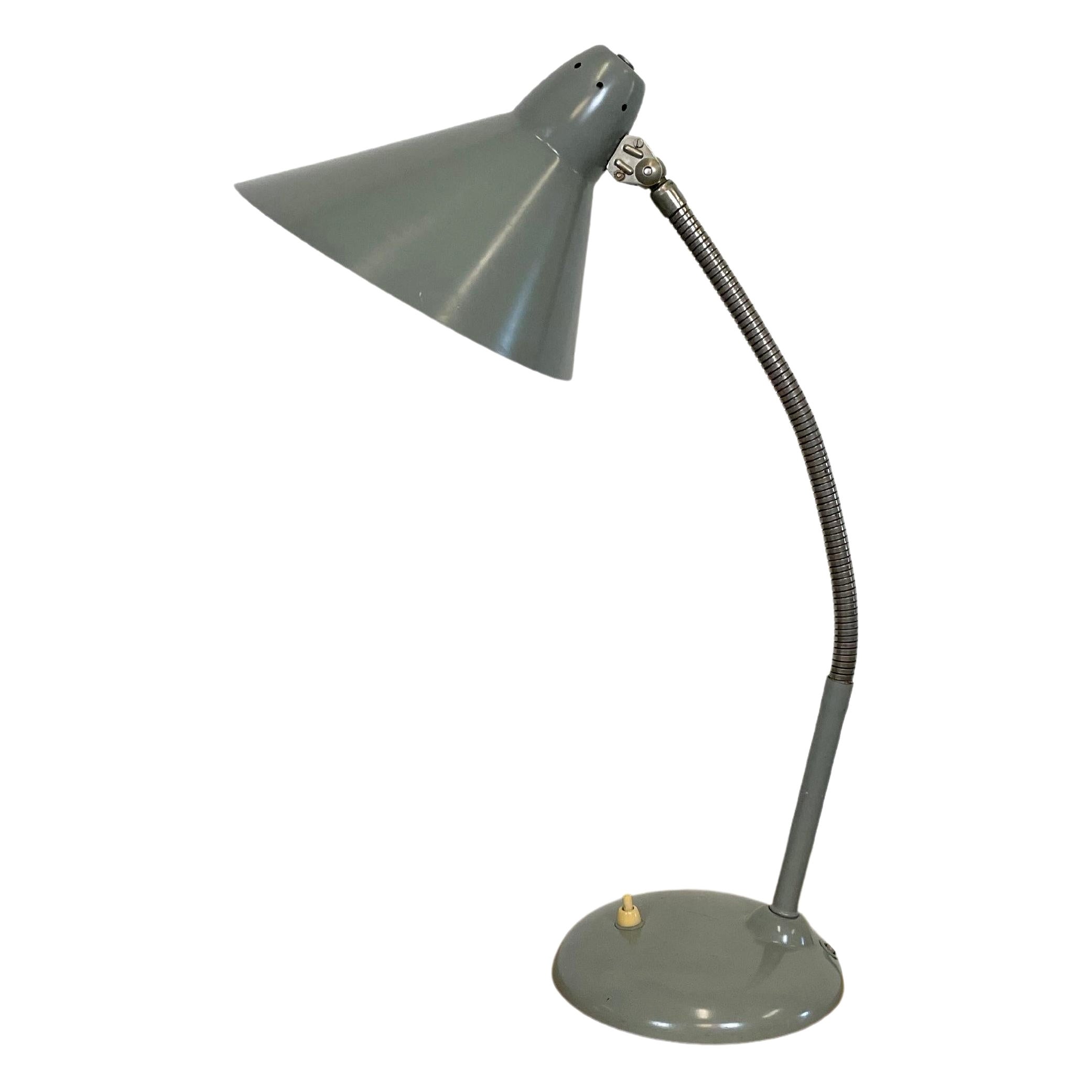 Grey Industrial Gooseneck Table Lamp from Hala, 1960s